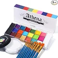 UCANBE Athena Face Body Paint Oil Palette + Translucent Setting Powder + 10PCS Brushes Set