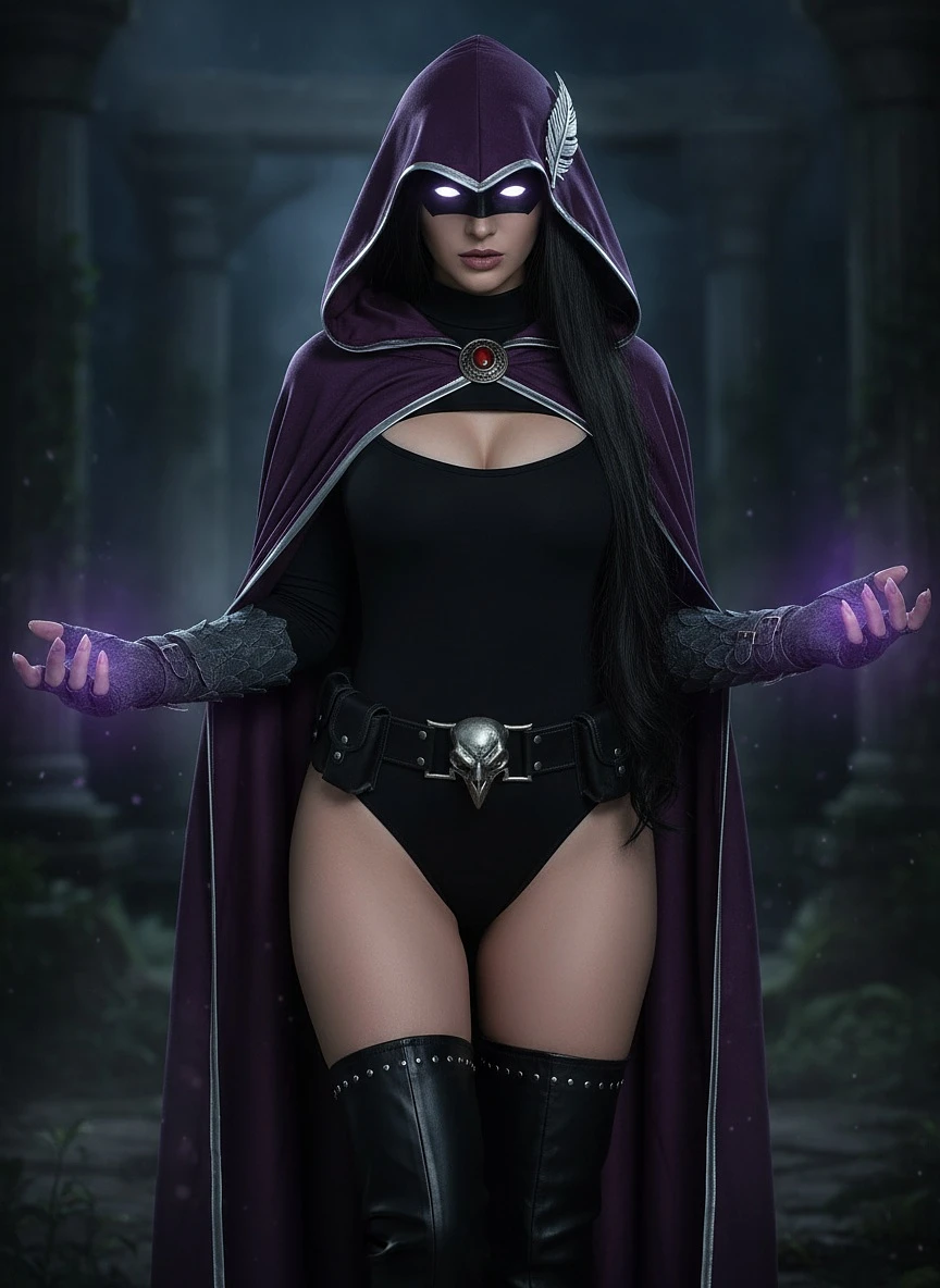 Mock Neck Cutout Raven Costume