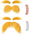 2 PCS Yellow Mustache and Eyebrows with Spare Tape