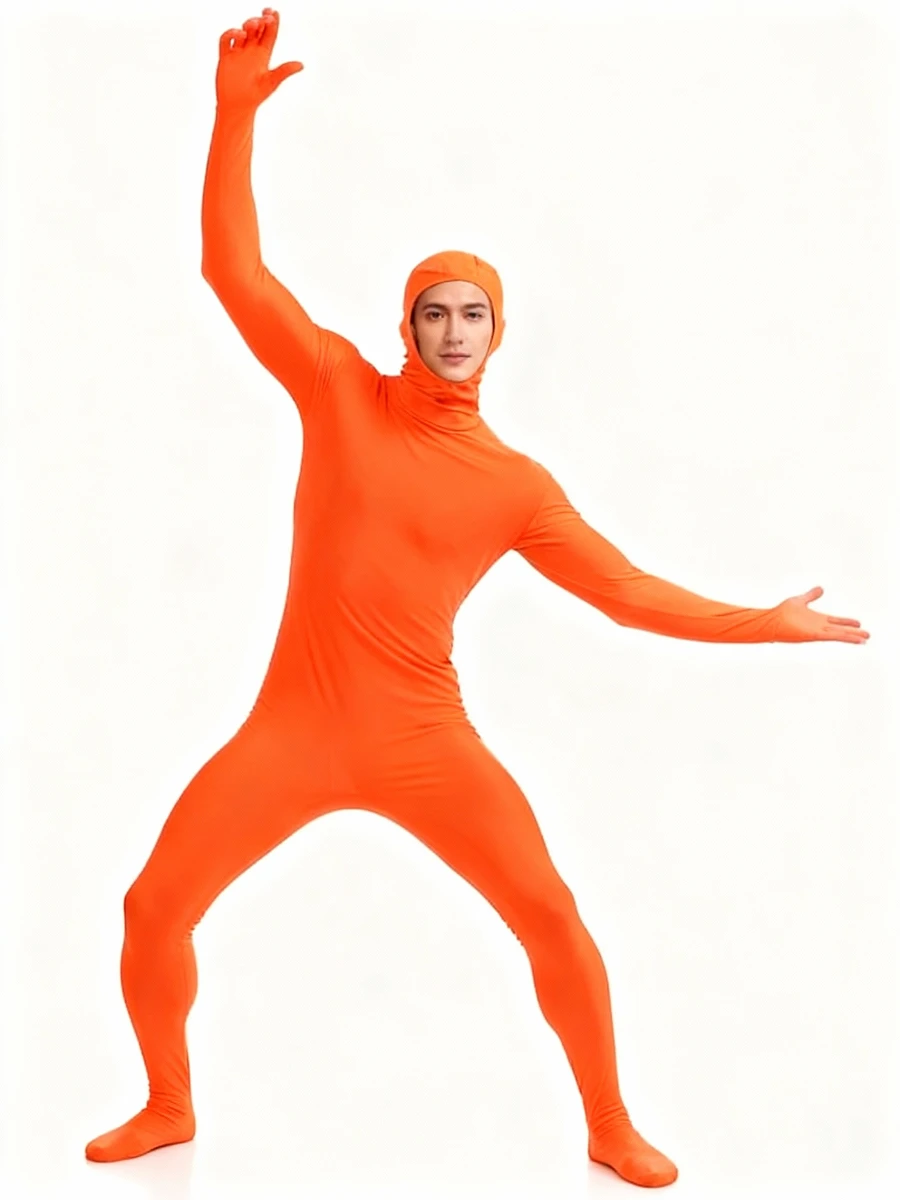 Open Face Full Body Orange Lorax Costume