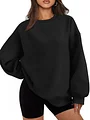 Black EFAN Womens Oversized Sweatshirts Hoodies Fleece