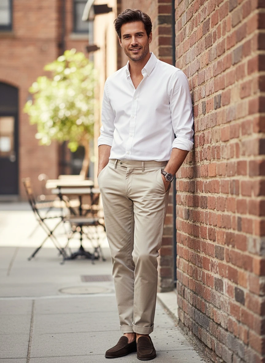 Alimens White Men’s Oxford Shirt