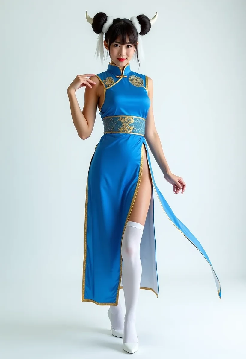 Chun Li Classic Blue Qipao